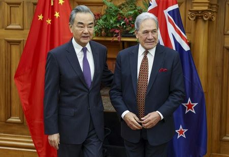 Chinese Foreign Minister Begins Diplomatic Tour, Meets New Zealand Counterpart